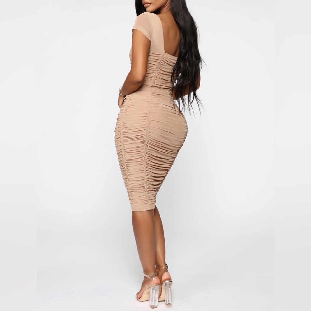 NWT Ruched Midi Dress - Picture 2 of 5